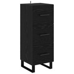 vidaXL Buffet Chêne noir 34 5 x 34 x 90 cm Bois d'ingénierie et fer