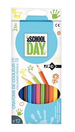 Boîte de 12 crayons de couleurs assorties 18 cm WONDAY