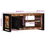 vidaXL Meuble TV 80x30x35 cm bois massif de récupération