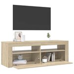 vidaXL Meuble TV avec lumières LED chêne sonoma 120x35x40 cm