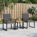 vidaXL Ensemble de meubles d'extérieur 3 Pièces Gris et Gris foncé
