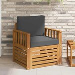 vidaXL Canapé d’extérieur Bois d'acacia massif et polyester Naturel