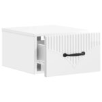 vidaXL Cabinet de chevet mural Blanc brillant 34 5 x 33 x 20 cm