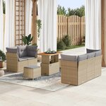 vidaXL Ensemble de canapé de jardin 8 Pièces beige et gris clair