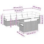 vidaXL Ensemble de canapés de jardin 9 Pièces Gris Grand