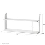 Etagère double suspendue blanche en bois 83cm à fixer à un lit