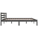 Vidaxl cadre de lit bois de pin massif 180x200 cm gris super king