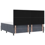 vidaXL Lit à ressorts avec matelas Gris foncé 200 x 200 cm Velours