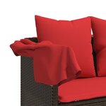 vidaXL Chaise longue avec auvent et coussins marron résine tressée