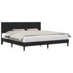 vidaXL Cadre de lit avec tête de lit Noir 200 x 200 cm Velours