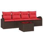 vidaXL Ensemble de canapé de jardin Marron 55 x 55 x 37 cm polyrotin