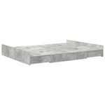 vidaXL Cadre de lit avec rangement avec tiroir Gris béton 135 x 190 cm