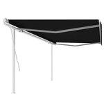 vidaXL Auvent manuel rétractable avec poteaux 5x3 m Anthracite