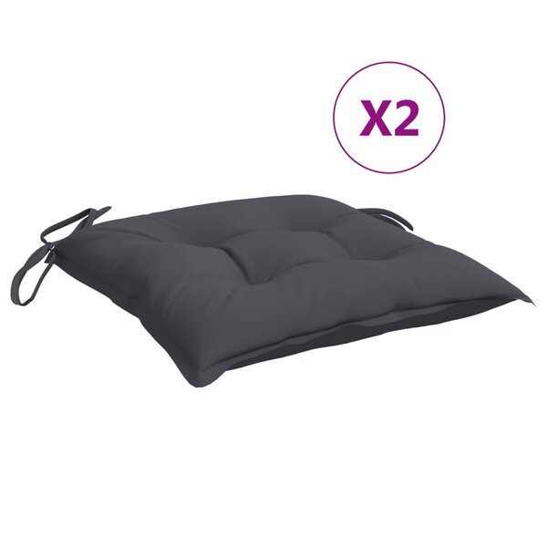 vidaXL Coussins de chaise 2 Pièces anthracite 50x50x7 cm tissu oxford