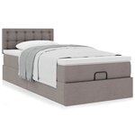 vidaXL Lit ottoman avec matelas taupe 100x200 cm tissu