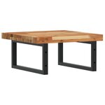 vidaXL Étagère de vasque murale acier et bois massif d'acacia