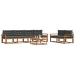 vidaXL Ensemble de canapés d'extérieur 7 Pièces Naturel et Anthracite