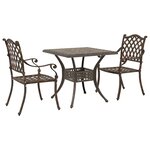 vidaXL Ensemble de tables de jardin 3 Pièces Bronze Aluminium coulé