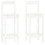 vidaXL Ensemble de bar 3 Pièces Blanc Bois de pin massif