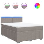 vidaXL Sommier à lattes de lit avec matelas Taupe 140x190 cm Tissu