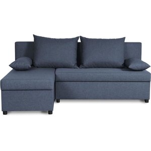 Canapé d'angle réversible – Tissu Bleu – 192 x 143 x 79 cm