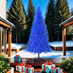 vidaXL Sapin de Noël artificiel avec support bleu 210 cm PVC