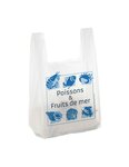 (1 lot  de 500) sac bretelle 50 µ liassé impression métier poissons & fruits de mer