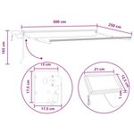 vidaXL Store rétractable manuel avec LEDs Gris clair et blanc