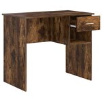 vidaXL Bureau avec tiroir Chêne fumé 90 x 49 x 75 cm Bois d'ingénierie