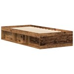 vidaXL Cadre de lit sans matelas vieux bois 100x200 cm bois ingénierie