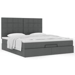 VidaXL Cadre de lit ottoman avec matelas gris foncé 160x200cm tissu