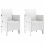 vidaXL Ensemble de salle à manger pour jardin 3 Pièces Blanc Rattan Polt