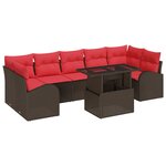 vidaXL Ensemble de canapé de jardin 8 Pièces Marron 100 x 55 x 73 cm