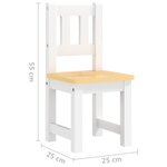 vidaXL Ensemble de table et chaises pour enfants 3 Pièces Blanc et beige