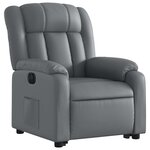 vidaXL Fauteuil inclinable électrique gris similicuir