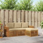 vidaXL Ensemble de canapés d'extérieur 4 Pièces Naturel et Beige