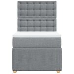 vidaXL Sommier à lattes de lit et matelas Gris clair 90x190 cm Tissu