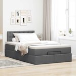 vidaXL Lit ottoman avec matelas gris foncé 120x190 cm tissu