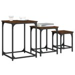 vidaXL Tables basses gigognes 3 Pièces chêne marron bois d'ingénierie