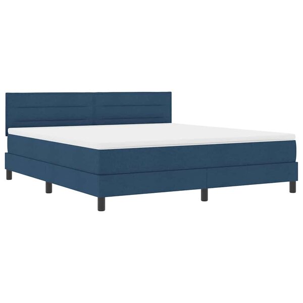 vidaXL Lit à ressorts avec matelas avec LED Bleu 180 x 200 cm tissu