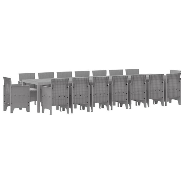 vidaXL Ensemble de salle à manger de jardin avec coussins 17 pc PP