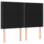 vidaXL Sommier à lattes de lit avec matelas Noir 140x200 cm Tissu