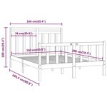 vidaXL Cadre de lit Blanc Bois de pin massif 160x200 cm