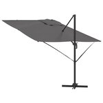 vidaXL Parasol Roma Anthracite 286 x 285 x 265 cm Polyester  Aluminium
