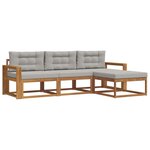 vidaXL Ensemble de canapés d'extérieur 4 pc Gris Naturel et Clair