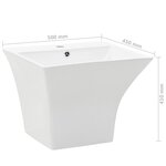 vidaXL Lavabo mural Céramique Blanc 500 x 450 x 410 mm