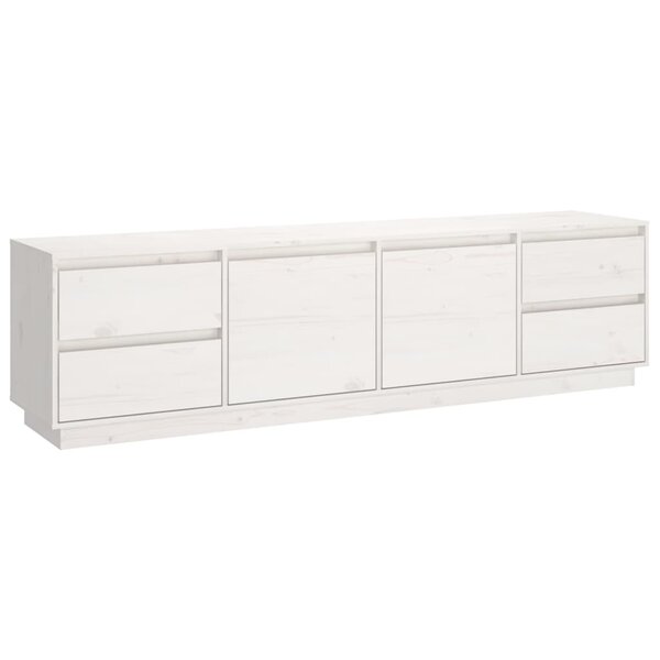 vidaXL Meuble TV Blanc 176x37x47 5 cm Bois de pin massif