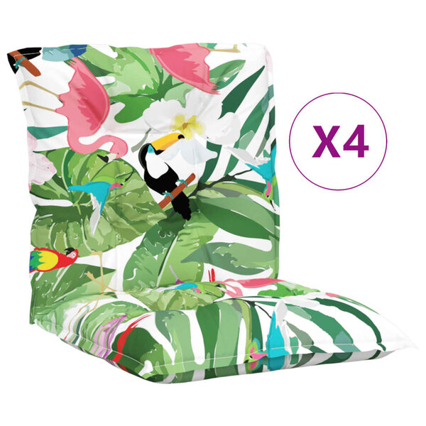 vidaXL Coussins de chaise à dossier bas lot de 4 multicolore tissu