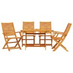 vidaXL Ensemble de salle à manger pour jardin 5 Pièces Marron