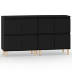 vidaXL Buffets 2 Pièces noir 60x35x70 cm bois d'ingénierie